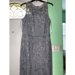Formal Long floral grey dress
